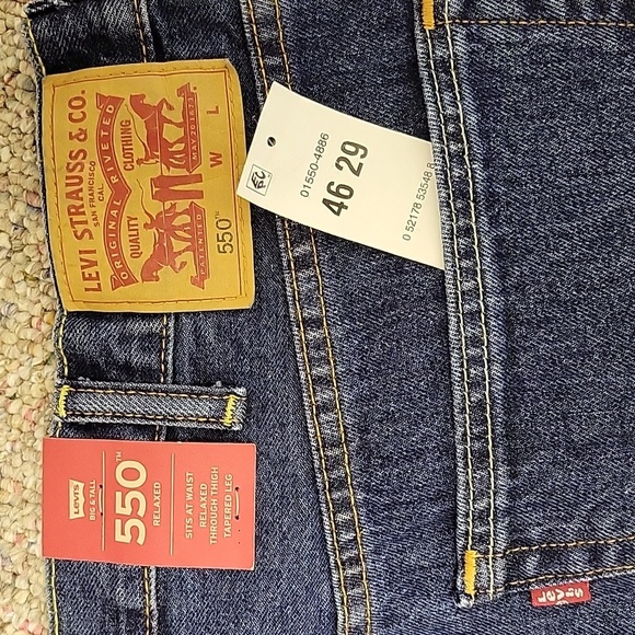Levis Mens 550 Relaxed Fit 5 Pocket Jeans Sz 46 X 29. New With Tags - Picture 3 of 6